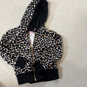Juicy Couture Black and Brown Animal Print Kids Hoodie